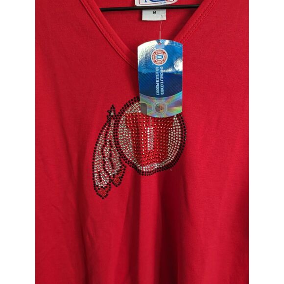 Utah Utes Womens Sz M 3/4 Sleeve Blouse Bedazzled Rhinestones by Nitro NEW - Picture 2 of 4